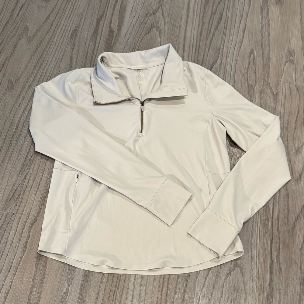 RHÔNE Cream Quarter Zip Women’s Long Sleeve Quarter-Zip Top medium